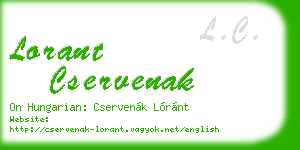 lorant cservenak business card